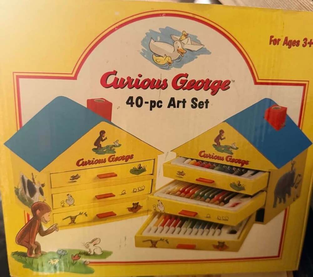 Curious George 40-pc Art Set in Wooden House Box